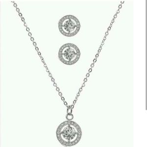 Stunning Silver and diamond halo stud set